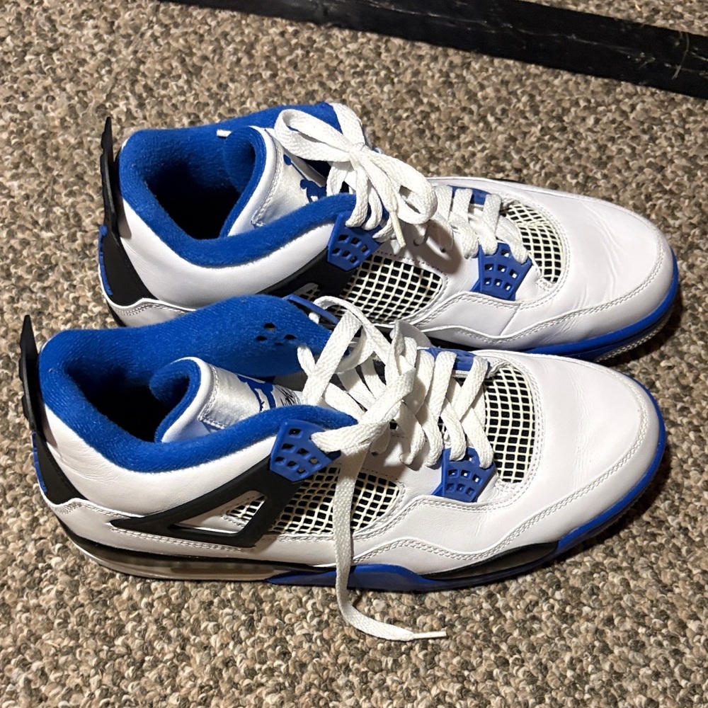 Nike White and Blue Men's Sneakers